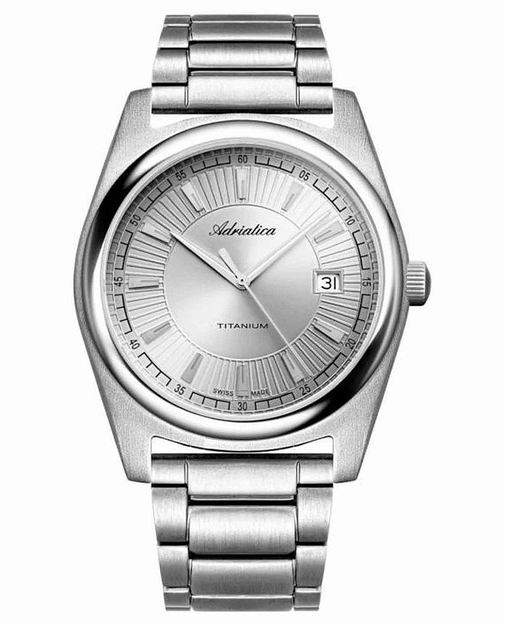 Часы Adriatica Sapphire Titanium A8319.4117Q — мужские, серебристый