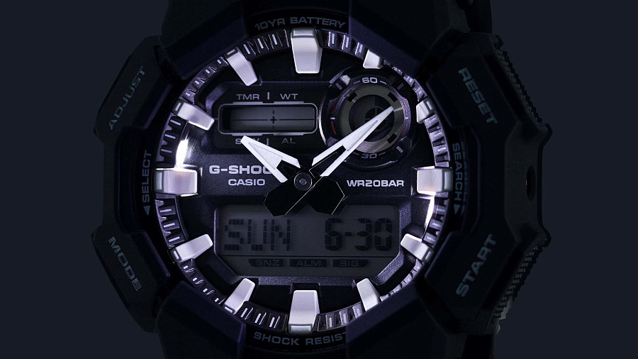 Часы Casio GA-010-1A — мужские, пластик
