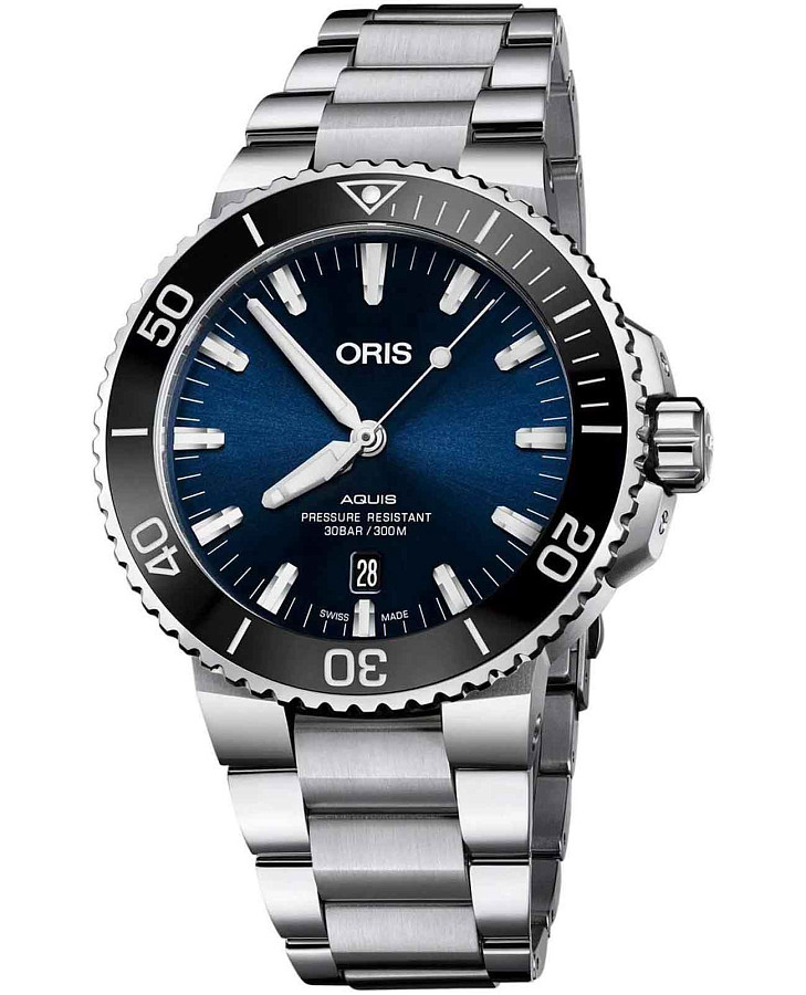 Часы Oris Aquis 01 733 7730 4135-07 8 24 05PEB — мужские, синий