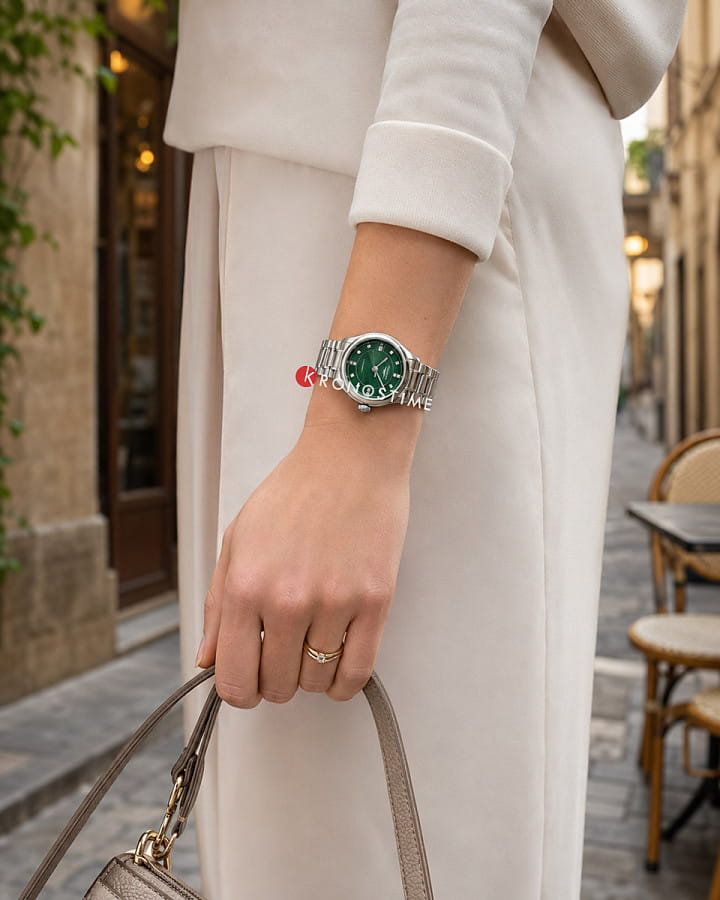Часы Longines PrimaLuna L8.123.4.07.6 — зеленый, сталь металл