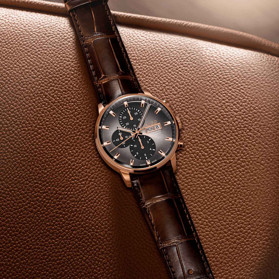 Часы Mido Commander Chronograph M016.414.36.081.00 — антрацитовый, металл сталь
