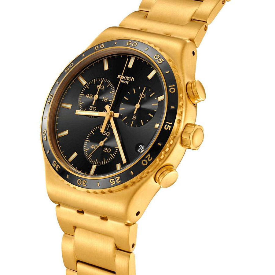 Часы Swatch I New Chrono YVG418G — мужские, нержавеющая сталь с pvd-покрытием