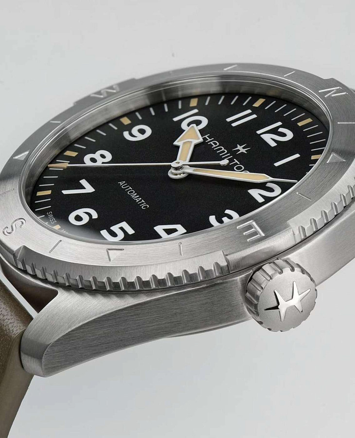 Часы Hamilton Khaki Field Expedition Auto H70315830 — мужские, кожаный