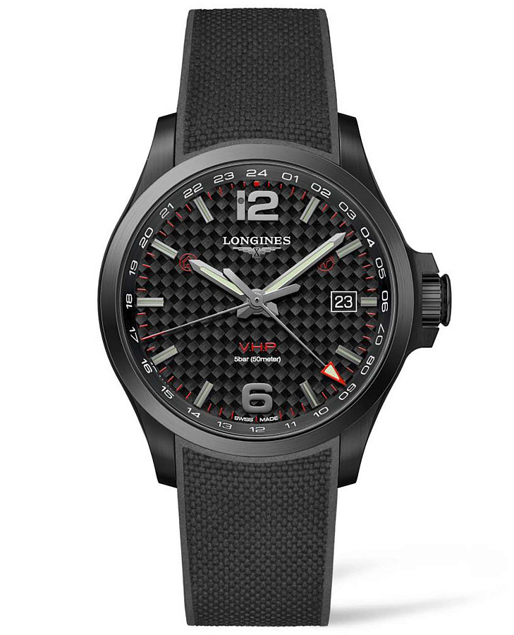 Часы Longines Conquest V.H.P. L3.728.2.66.9 — мужские, черный