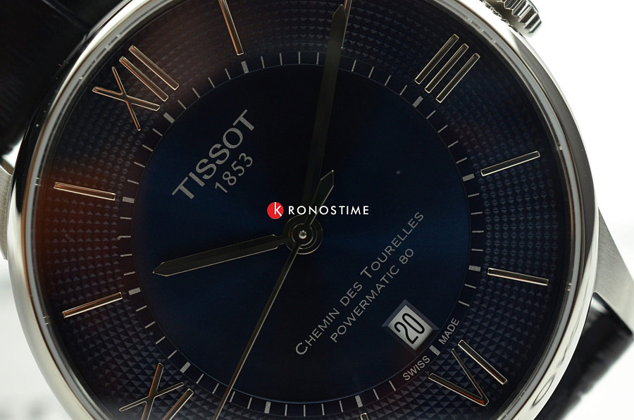 Часы Tissot Chemin des Tourelles Powermatic 80 T099.407.16.048.00 — мужские, кожаный