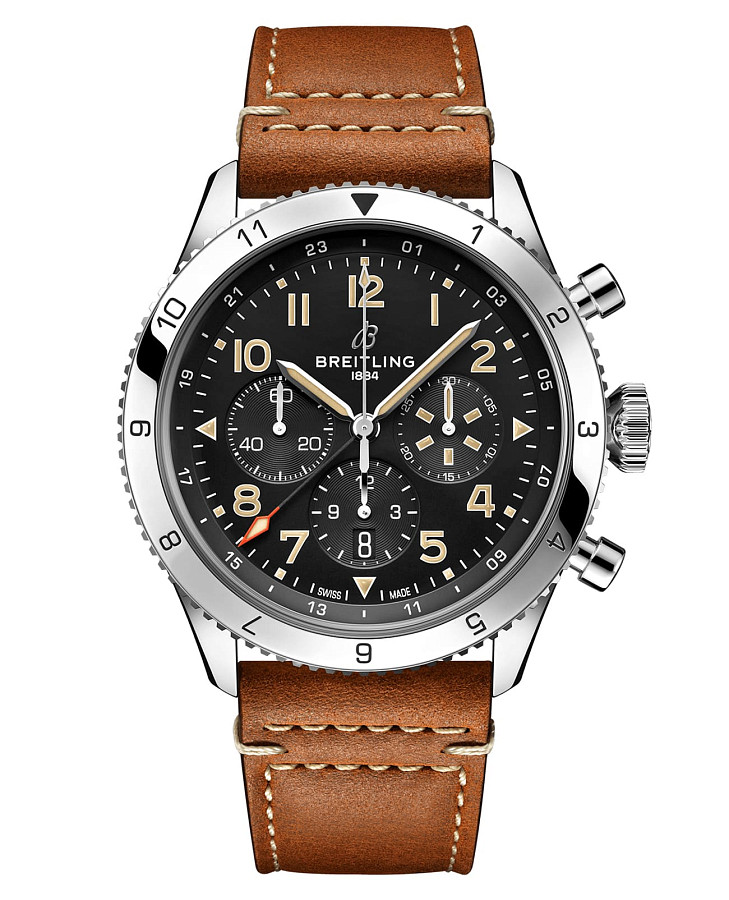 Часы Breitling Super Avi B04 Chronograph GMT 46 P-51 Mustang AB04453A1B1X1 — мужские, черный