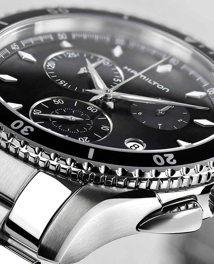 Часы Hamilton Jazzmaster Seaview Chrono Quartz H37512131 — черный, кварцевые