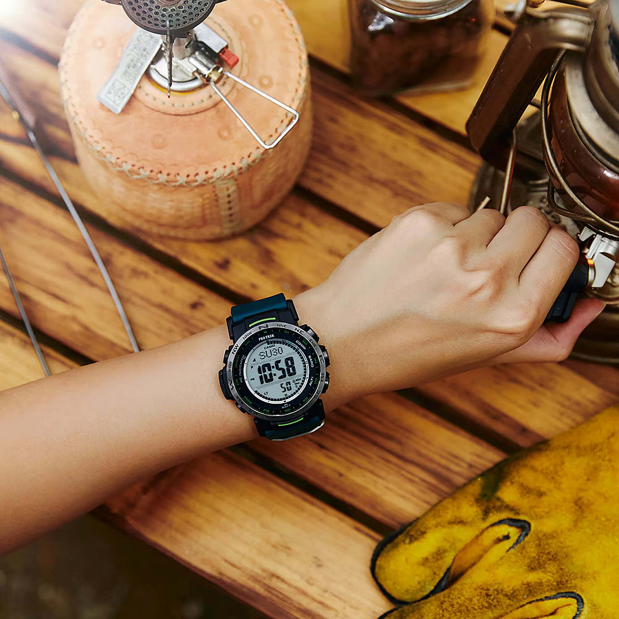 Часы Casio Pro Trek PRW-35Y-3DR (PRW-35Y-3) — серый, металл сталь пластик