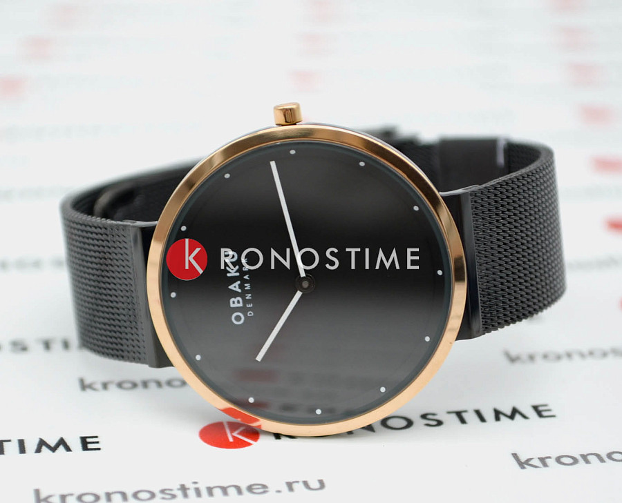 Часы Obaku Ultra Slim V230LXMBMB — сталь металл, Дания
