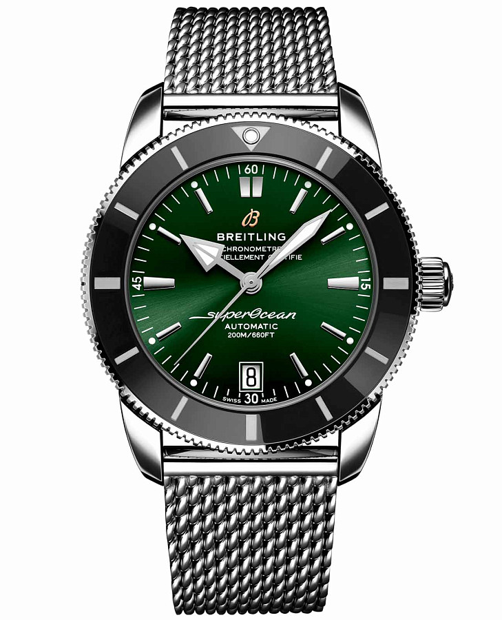 Часы Breitling Superocean Heritage B20 Automatic 42 AB2010121L1A1 — мужские, зеленый