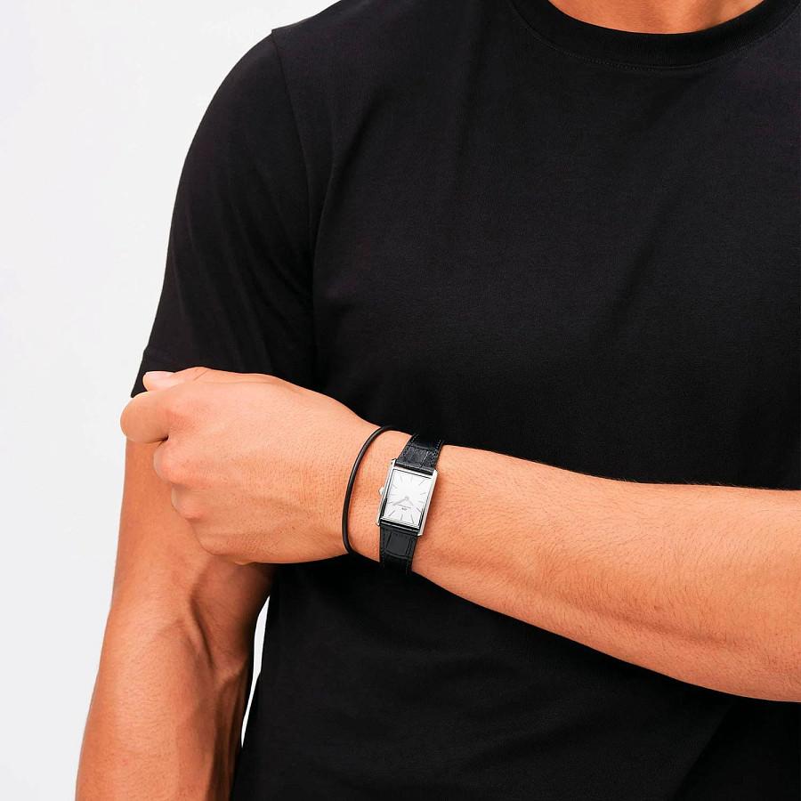 Часы Daniel Wellington Bound Black Crocodile Silver DW00100697 — женские, черный