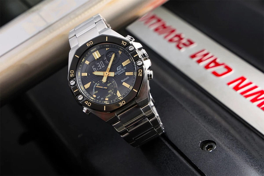 Часы Casio Edifice ECB-10DB-1A9 — кварцевые, металл сталь