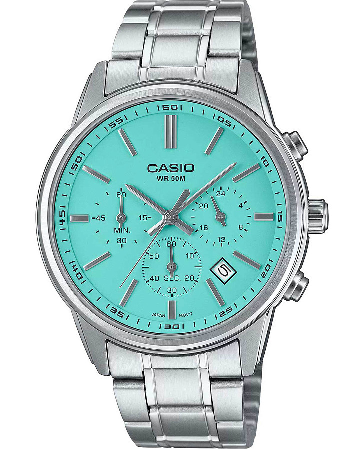 Часы Casio Collection MTP-E515D-2A2 — мужские, бирюзовый
