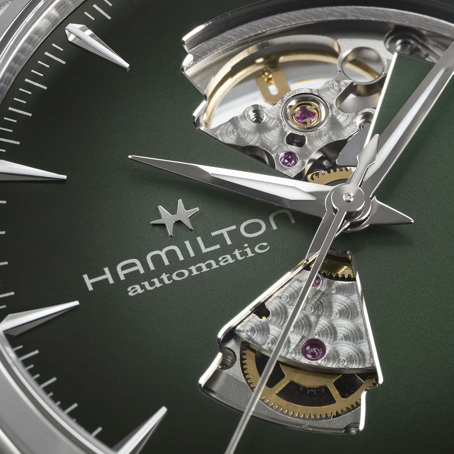Часы Hamilton Jazzmaster Open Heart Auto H32705560 — мужские, коричневый
