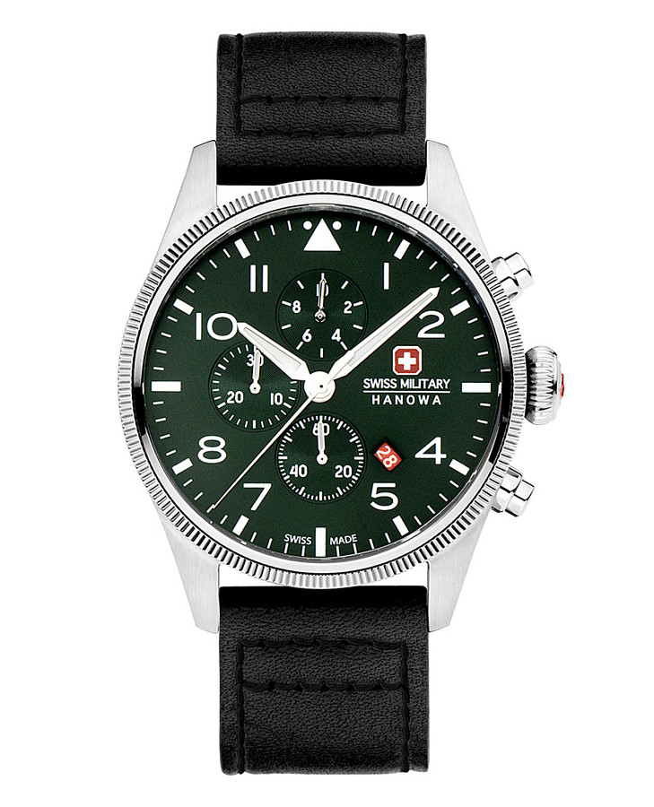 Часы Swiss Military Hanowa Thunderbolt Chrono SMWGC0000405 — мужские, зеленый