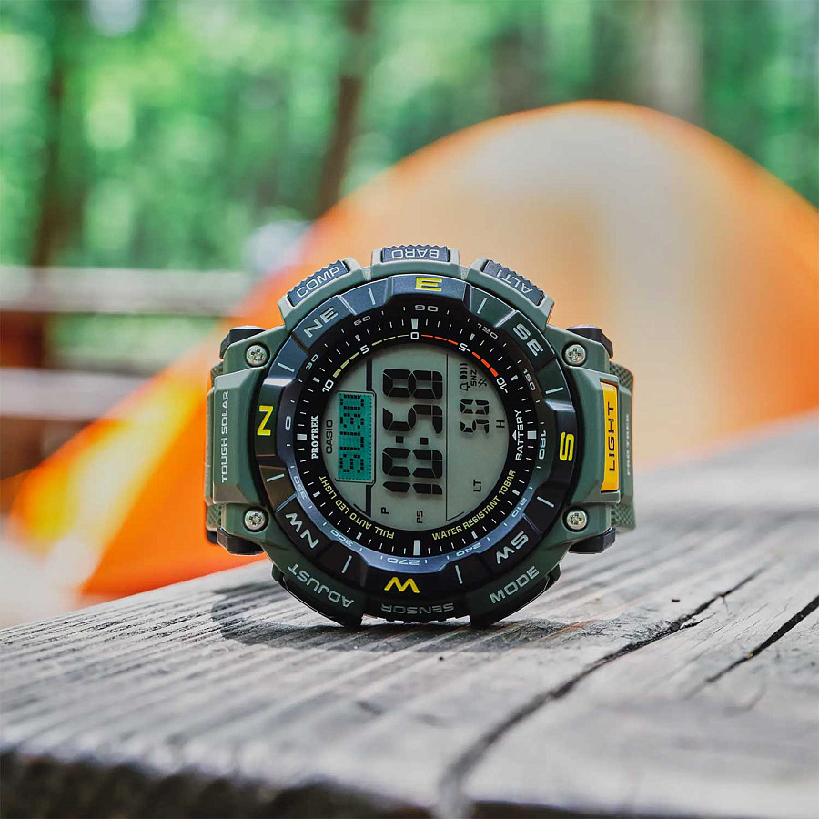 Часы Casio Pro Trek PRG-340-3DR (PRG-340-3E) — электронные, Япония, мужские