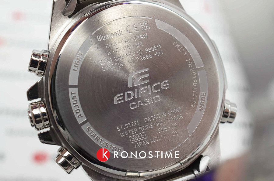 Часы Casio Edifice ECB-30D-2ADF (ECB-30D-2A) — мужские, нержавеющая сталь