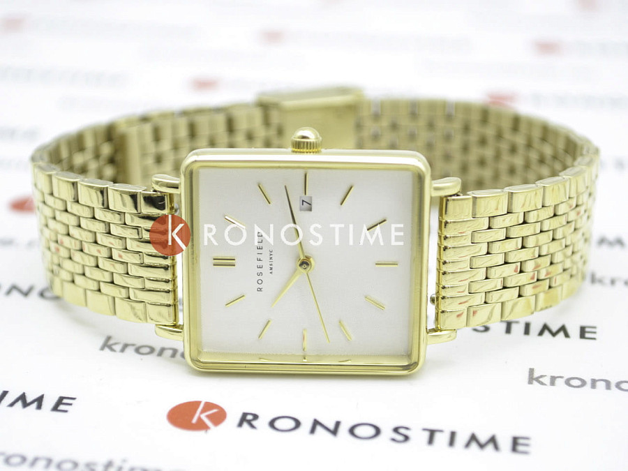 Часы Rosefield The Boxy QWSG-Q09 — женские, сталь c pvd покрытием