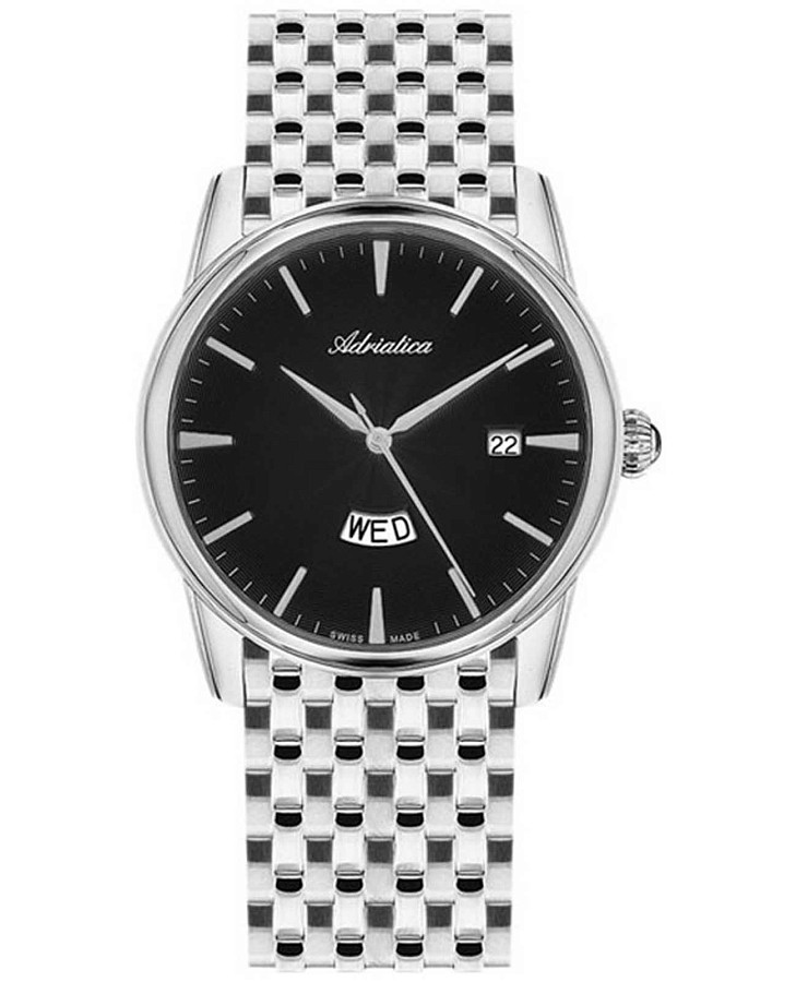 Часы Adriatica Bracelet A8194.5114Q — мужские, черный