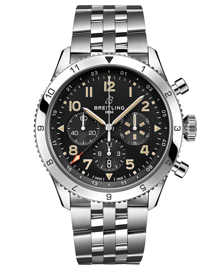Часы Breitling Super Avi B04 Chronograph GMT 46 P-51 Mustang AB04453A1B1A1 — мужские, черный