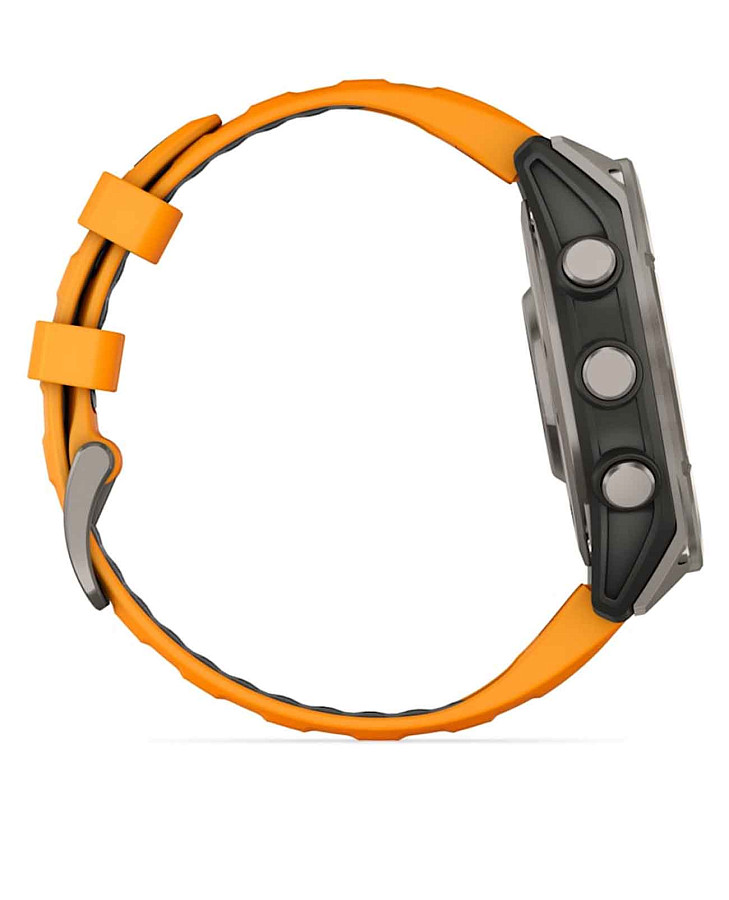 Часы Garmin Fenix 8 47mm Amoled Sapphire Titanium Orange 010-02904-11 — силикон, мужские