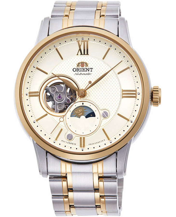 Часы Orient Sun & Moon Classic RA-AS0007S (RN-AS0007S) — мужские, шампань