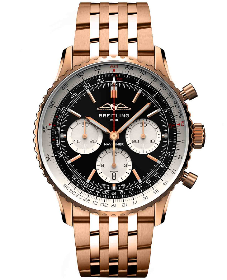 Часы Breitling Navitimer B01 Chronograph 43 RB0138211B1R1 — мужские, черный