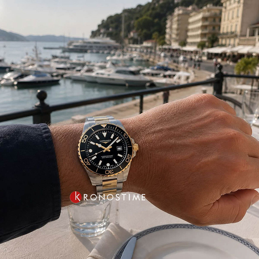 Часы Longines HydroConquest L3.769.3.56.7 — черный, сталь металл