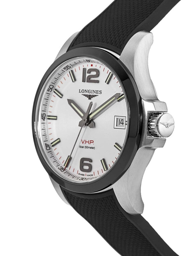 Часы Longines Conquest V.H.P. L3.719.4.76.9 — кварцевые, керамика сталь