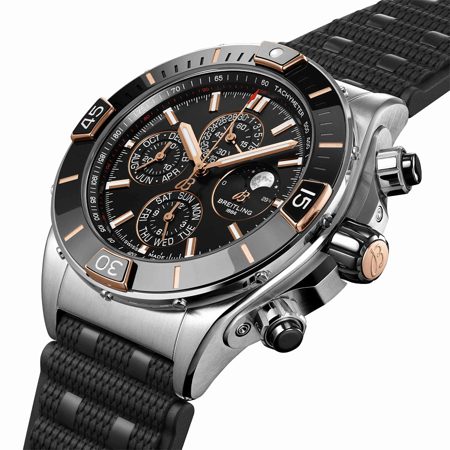 Часы Breitling Super Chronomat 44 Four-Year Calendar I19320251B1S1 — механические, сталь металл золото