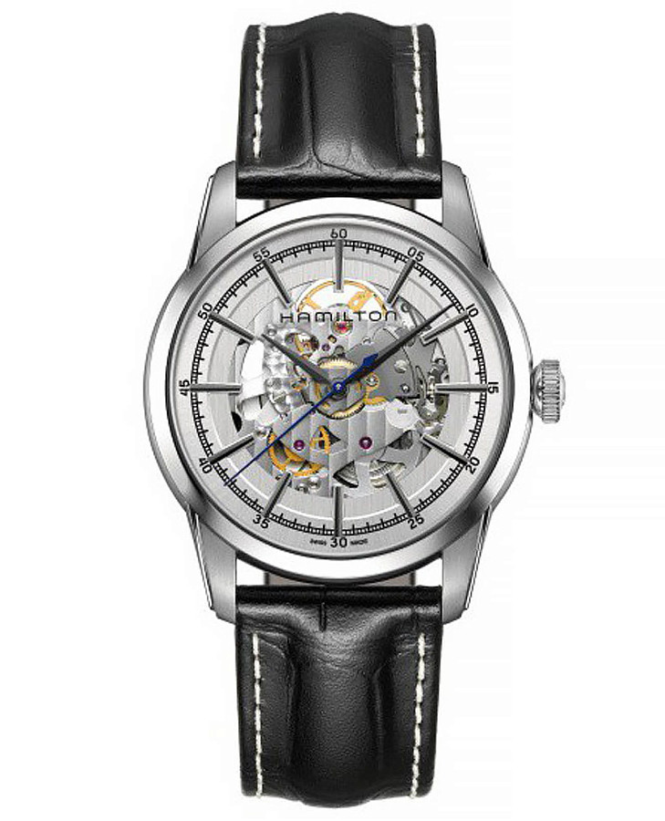 Часы Hamilton American Classic RailRoad Skeleton Auto H40655751 — мужские, белый