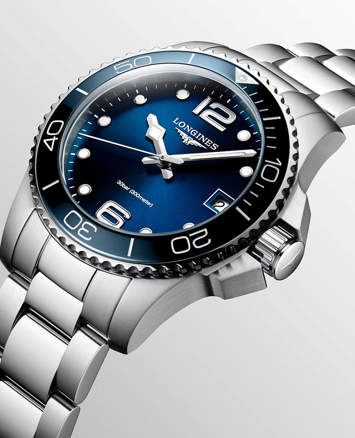 Часы Longines HydroConquest L3.370.4.96.6 — синий, керамика сталь металл
