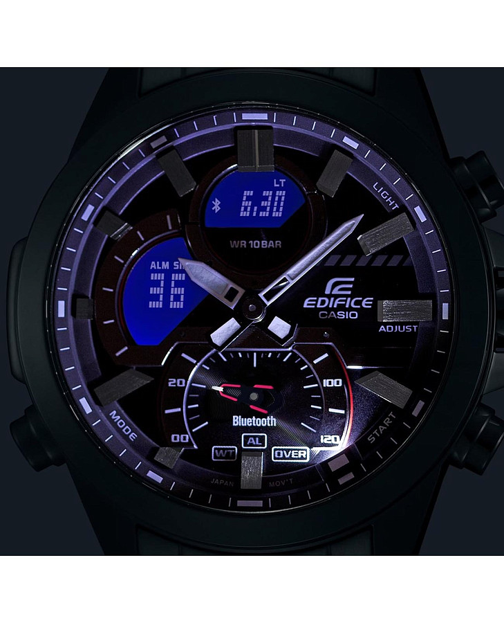 Часы Casio Edifice ECB-30DC-1BDF (ECB-30DC-1B) — сталь металл, Япония
