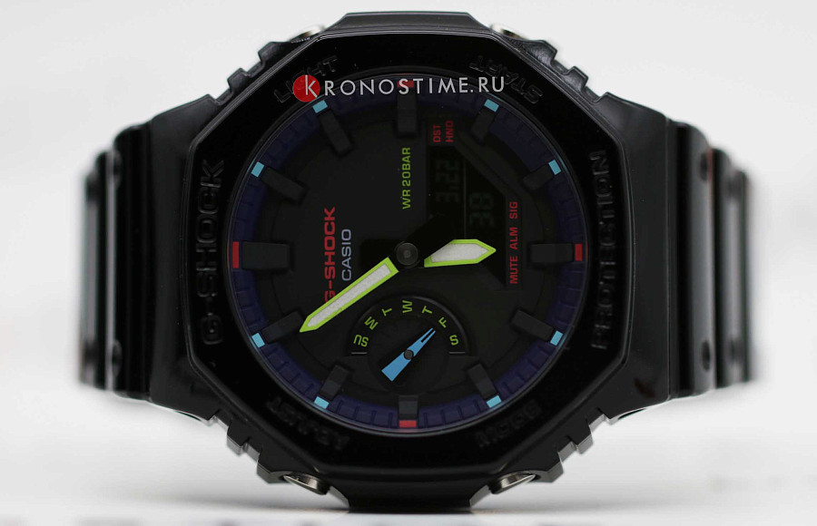 Часы Casio G-Shock GA-2100RGB-1ADR (GA-2100RGB-1A) — артикул GA-2100RGB-1A, мужские