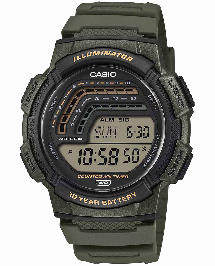 Часы Casio Collection WS-1800-3A — мужские, черный