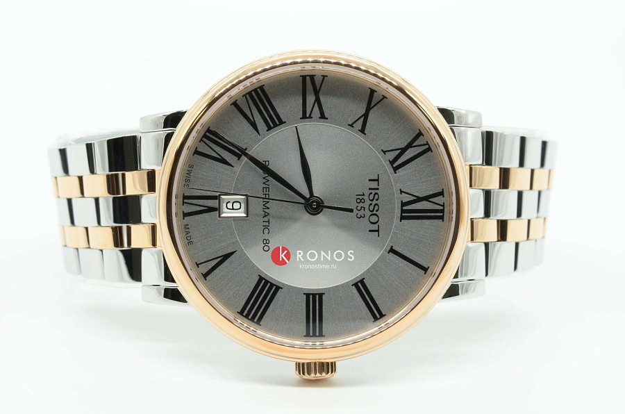 Часы Tissot Carson Premium Powermatic 80 T122.407.22.033.00 — мужские, сталь c pvd покрытием