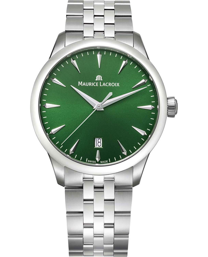 Часы Maurice Lacroix 1975 751007-SS002-630-1 — мужские, зеленый