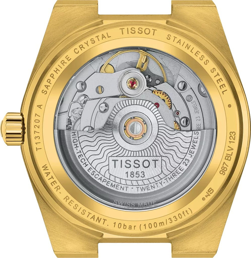 Часы Tissot PRX Powermatic 80 35 mm T137.207.33.021.00 — нержавеющая сталь с pvd-покрытием, женские
