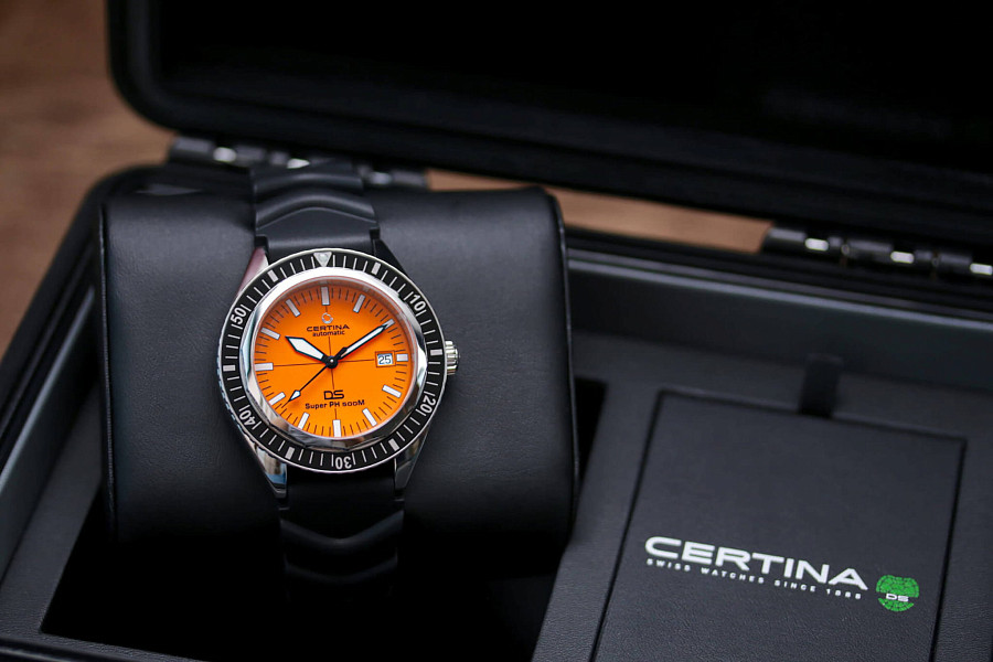 Часы Certina DS Super PH500M C037.407.17.280.10 — оранжевый, сталь металл