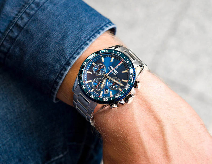 Часы Festina Timeless Chrono F20560/3 — кварцевые, металл сталь
