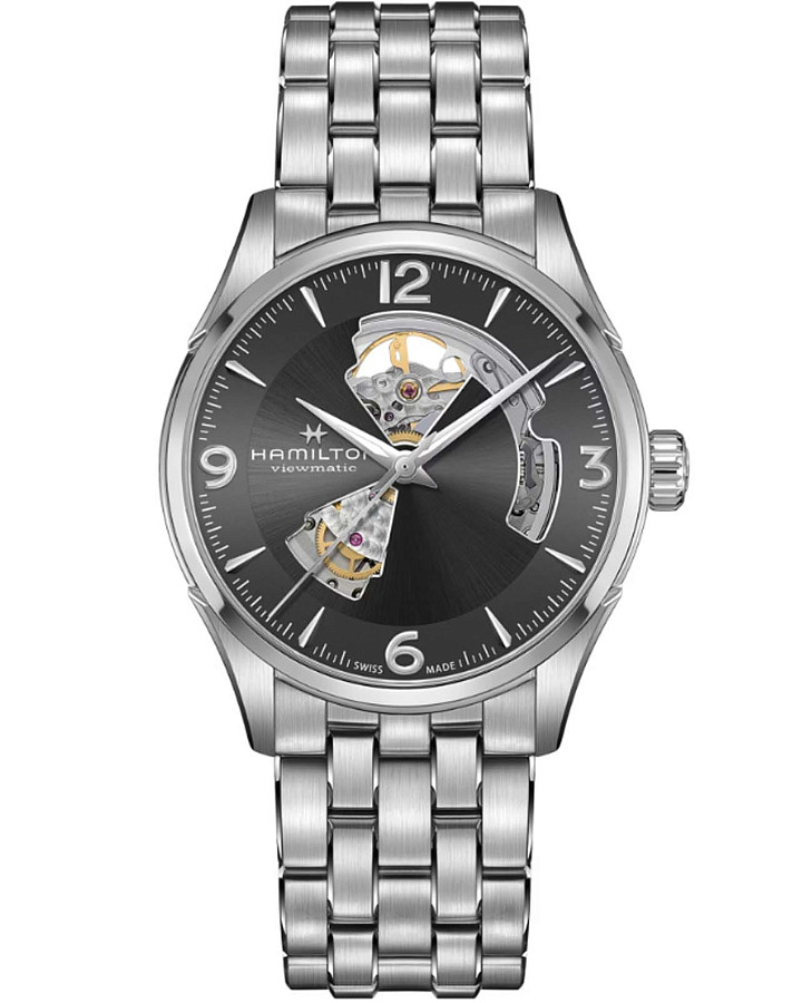 Часы Hamilton Jazzmaster Open Heart Auto H32705181 — мужские, серый
