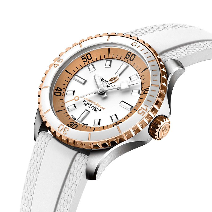 Часы Breitling Superocean Automatic 36 U173771A1A1S1 — механические, сталь металл золото
