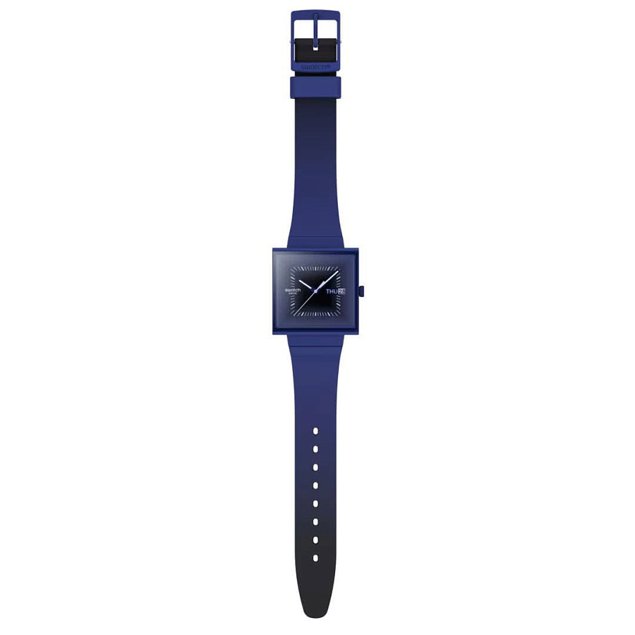 Часы Swatch Squarely Blacklight SO34N700 — биокерамика, Швейцария