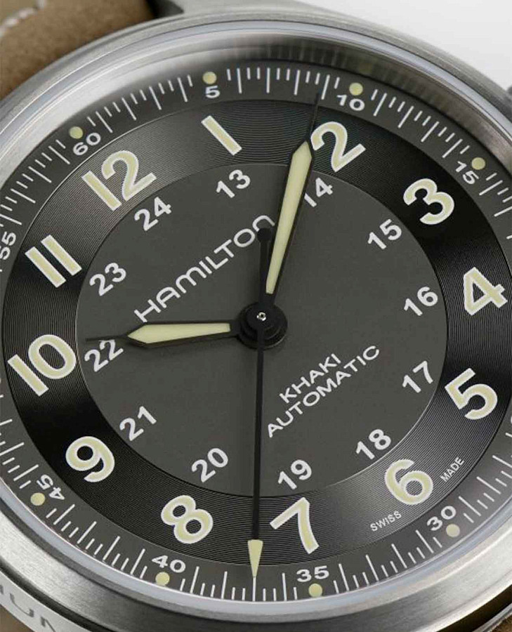 Часы Hamilton Khaki Field Titanium Auto H70545550 — серый, сталь