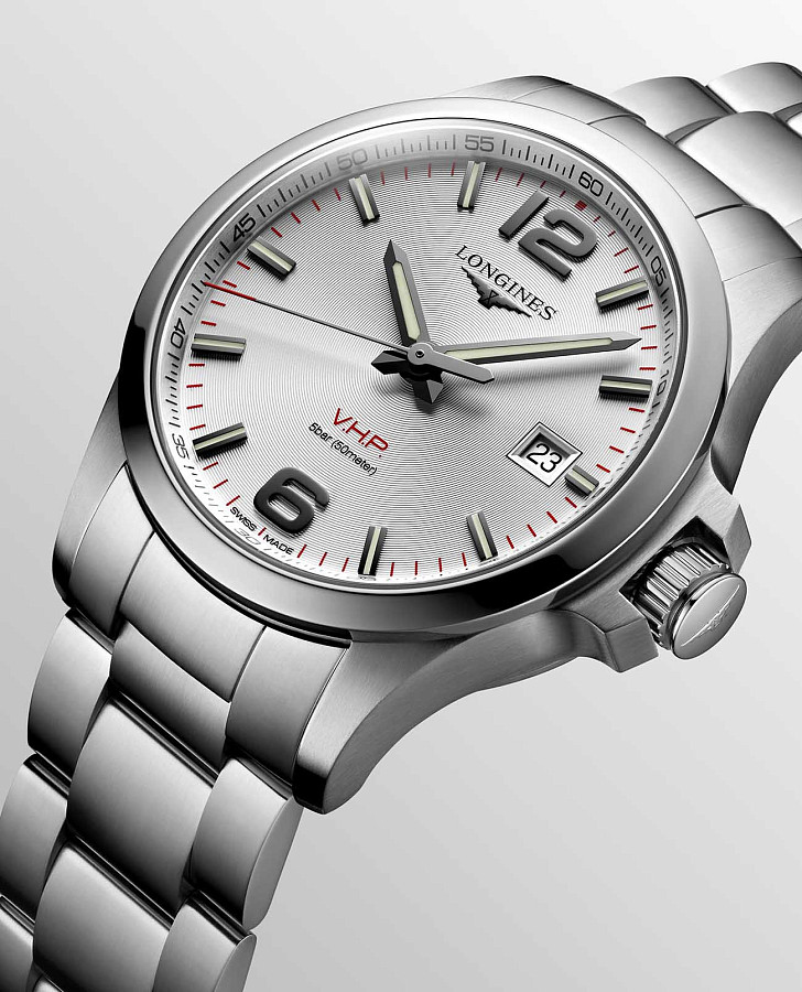 Часы Longines Conquest V.H.P. L3.726.4.76.6 — мужские, нержавеющая сталь
