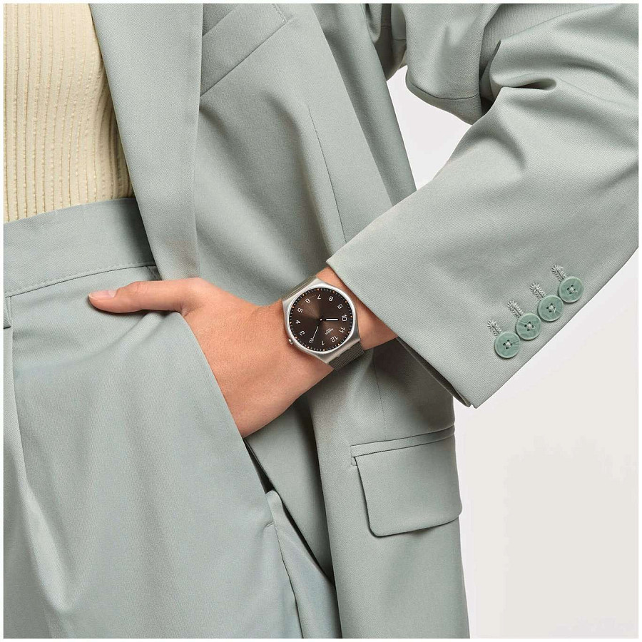 Часы Swatch Skin Irony 42 SS07S103 — женские, зеленый