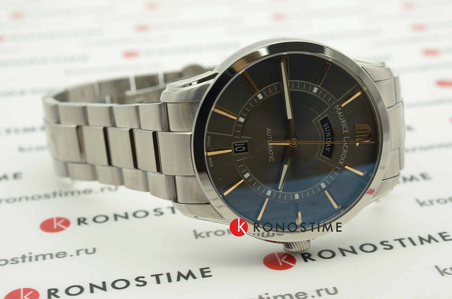 Часы Maurice Lacroix Pontos Day Date PT6358-SS002-331-1 — нержавеющая сталь, мужские