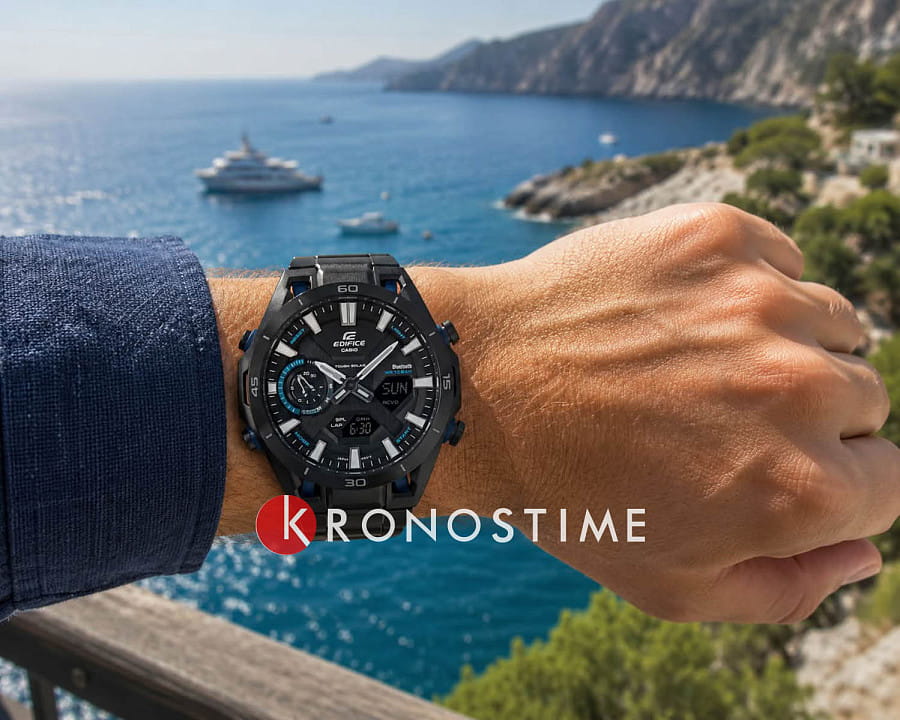 Часы Casio Edifice ECB-2300DC-1A — металл сталь, Япония