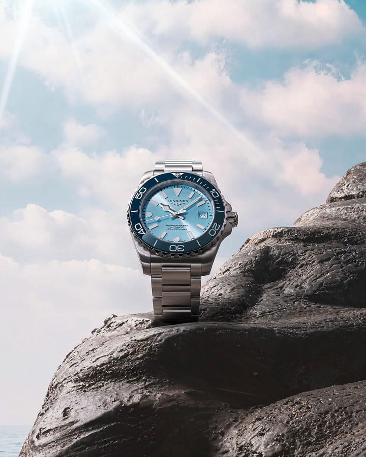 Часы Longines HydroConquest L3.788.4.98.6 — голубой, металл сталь