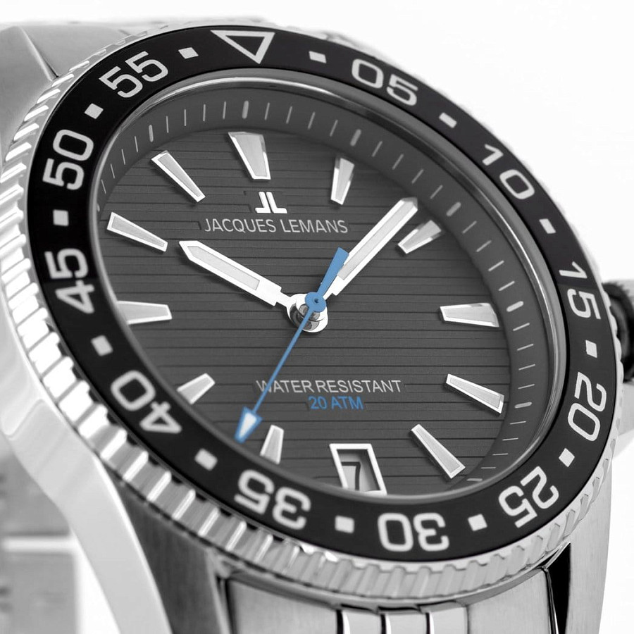 Часы Jacques Lemans Liverpool Diver 1-2205H — нержавеющая сталь, мужские